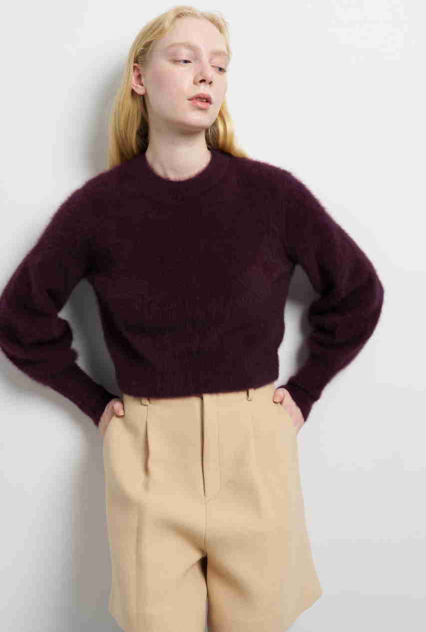 LANVIN en Bleu フォックスカシミヤパフスリーブニット (ボルドー, 38) ランバン オン ブルー ELLE SHOP LANVIN en Bleu フォックスカシミヤパフスリーブニット (ボルドー, 38) ランバン オン ブルー ELLE SHOP