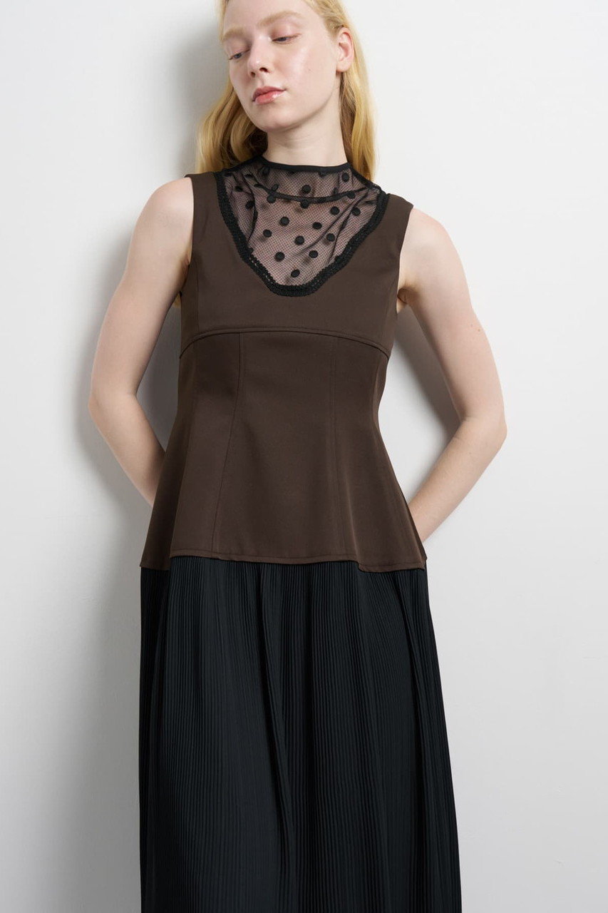 LANVIN en Bleu(ランバン オン ブルー)｜プリーツコンビマットサテン