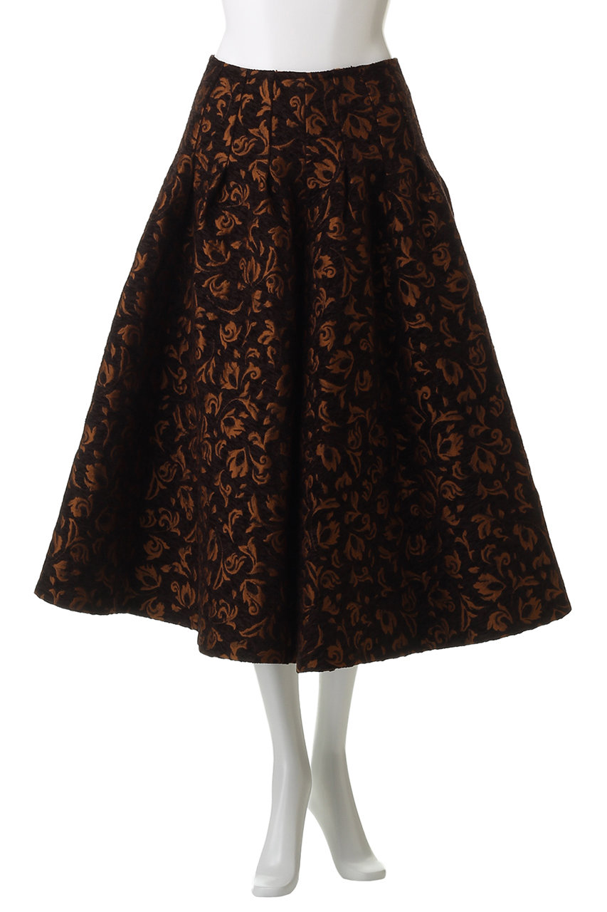 LANVIN en Bleu(ランバン オン ブルー)｜ジャガードスカート/ブラウン