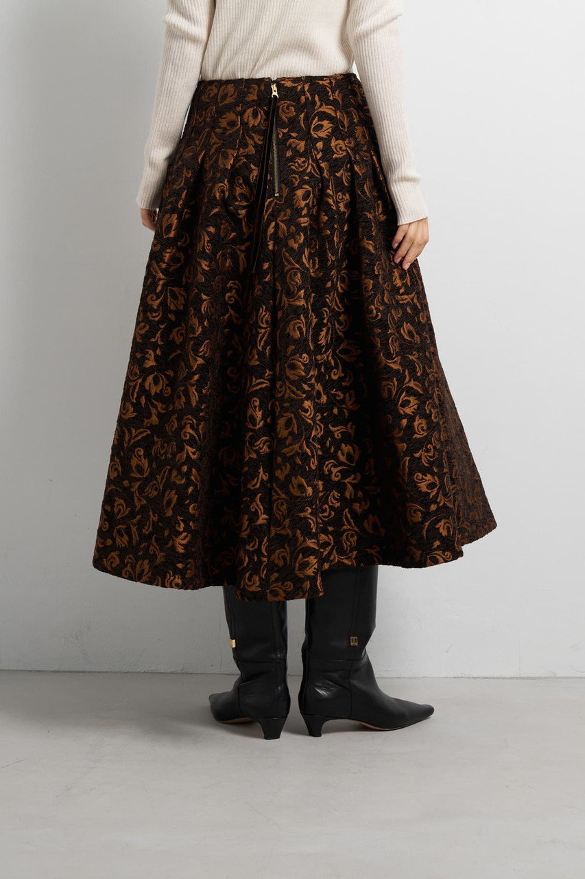 LANVIN en Bleu(ランバン オン ブルー)｜ジャガードスカート/ブラウン