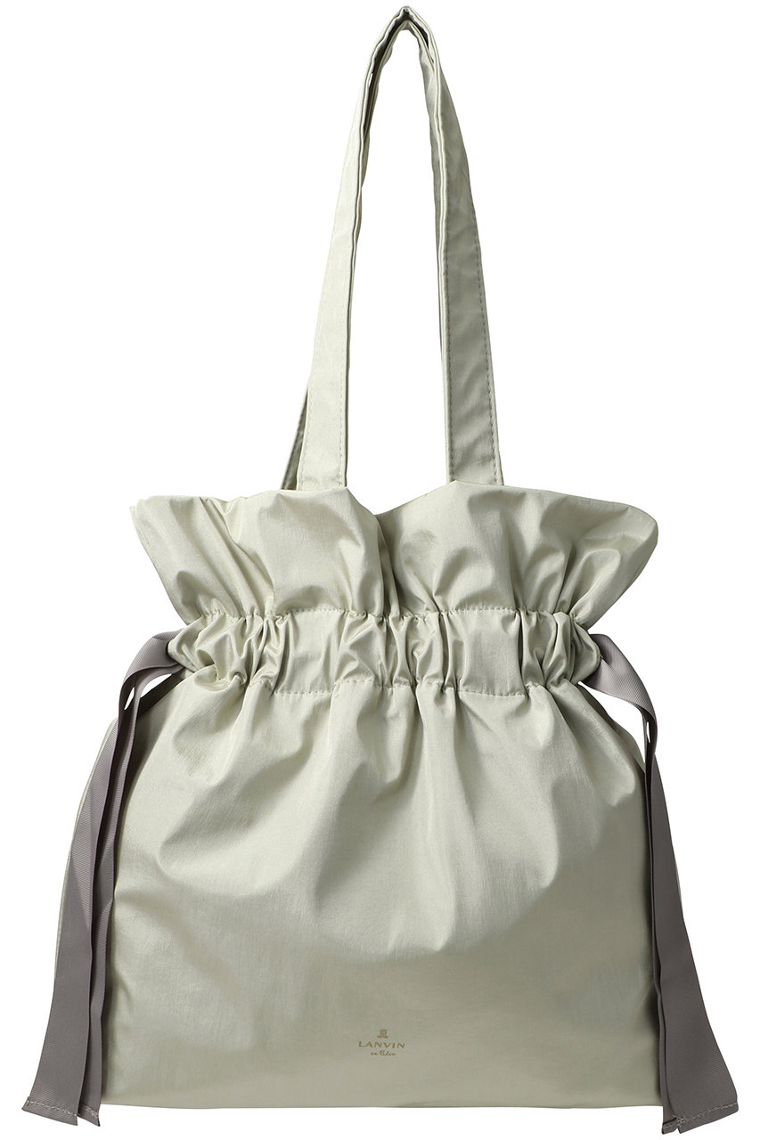 ランバン オン ブルー/LANVIN en Bleuのグログランギャザートートバッグ(グリーン/3584008)