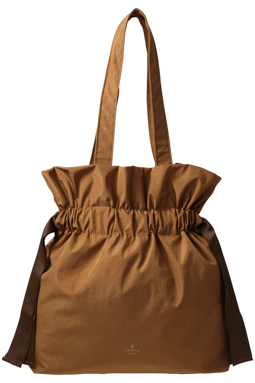 ランバン オン ブルー/LANVIN en Bleuのグログランギャザートートバッグ(ブラウン/3584008)