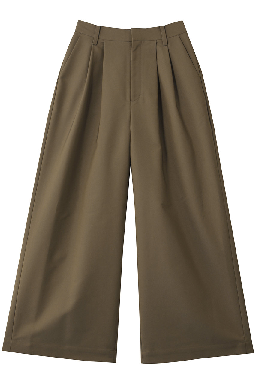 ランバン オン ブルー/LANVIN en Bleuのコットンギャバツータックパンツ(カーキ/3586406)