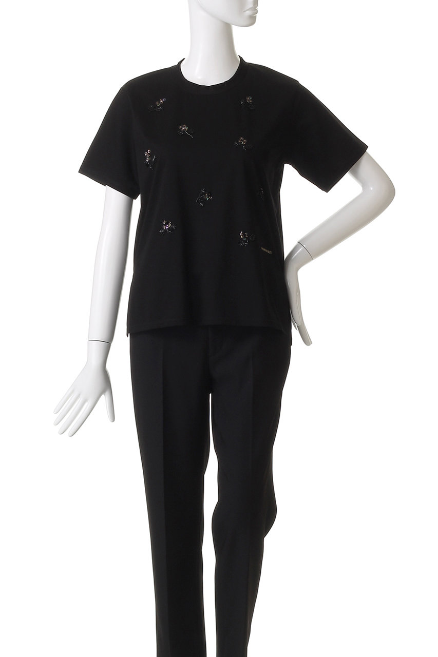 LANVIN en Bleu(ランバン オン ブルー)｜フラワービーズ刺しゅうT