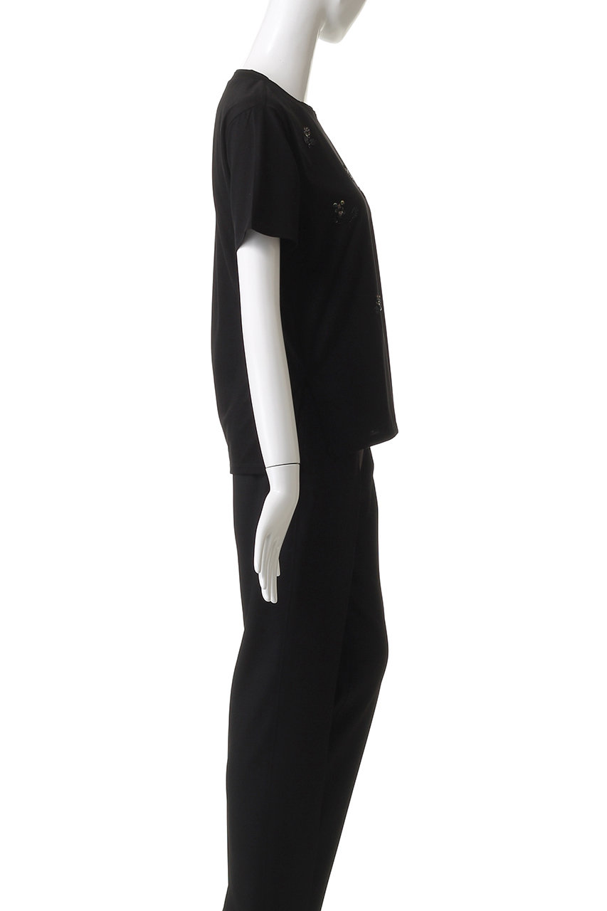 LANVIN en Bleu(ランバン オン ブルー)｜フラワービーズ刺しゅうT