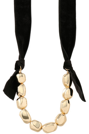 ランバン オン ブルー/LANVIN en Bleuのベルベットリボンメタルネックレス(150200/150201)