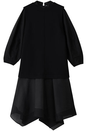 【ランバンオンブルー】新品未使用＊ニットコンビ 2way Aラインワンピース LANVIN en Bleu（ランバンオンブルー）の「ニットコンビ2wayA