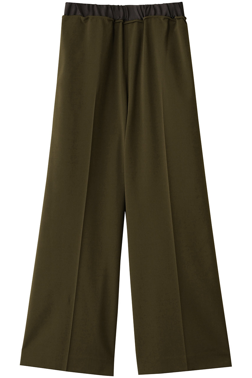 ランバン オン ブルー/LANVIN en Bleuの異素材ベルトゴムワイドパンツ(カーキ/3596409)