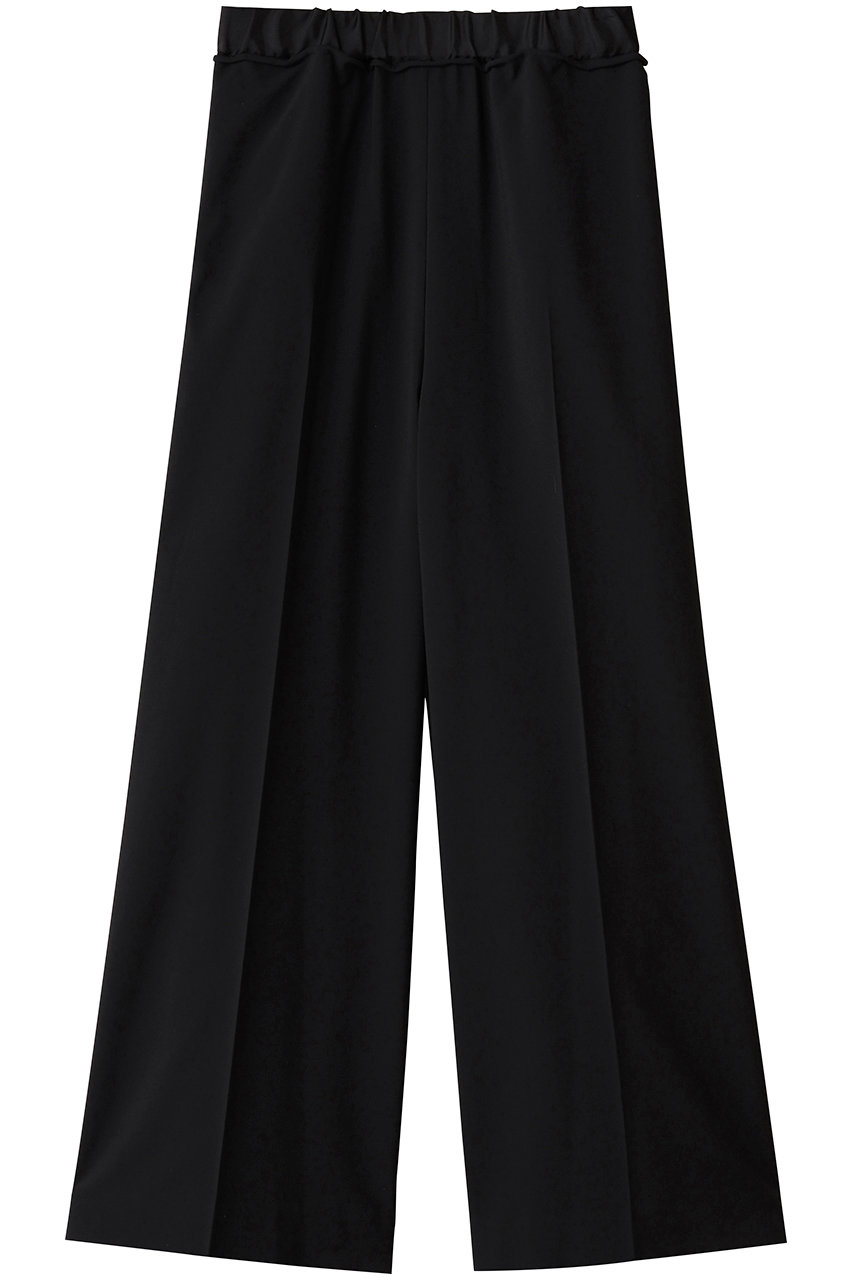 異素材ベルトゴムワイドパンツ