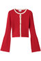 バイカラーリブショートカーディガン ランバン オン ブルー/LANVIN en Bleu レッド