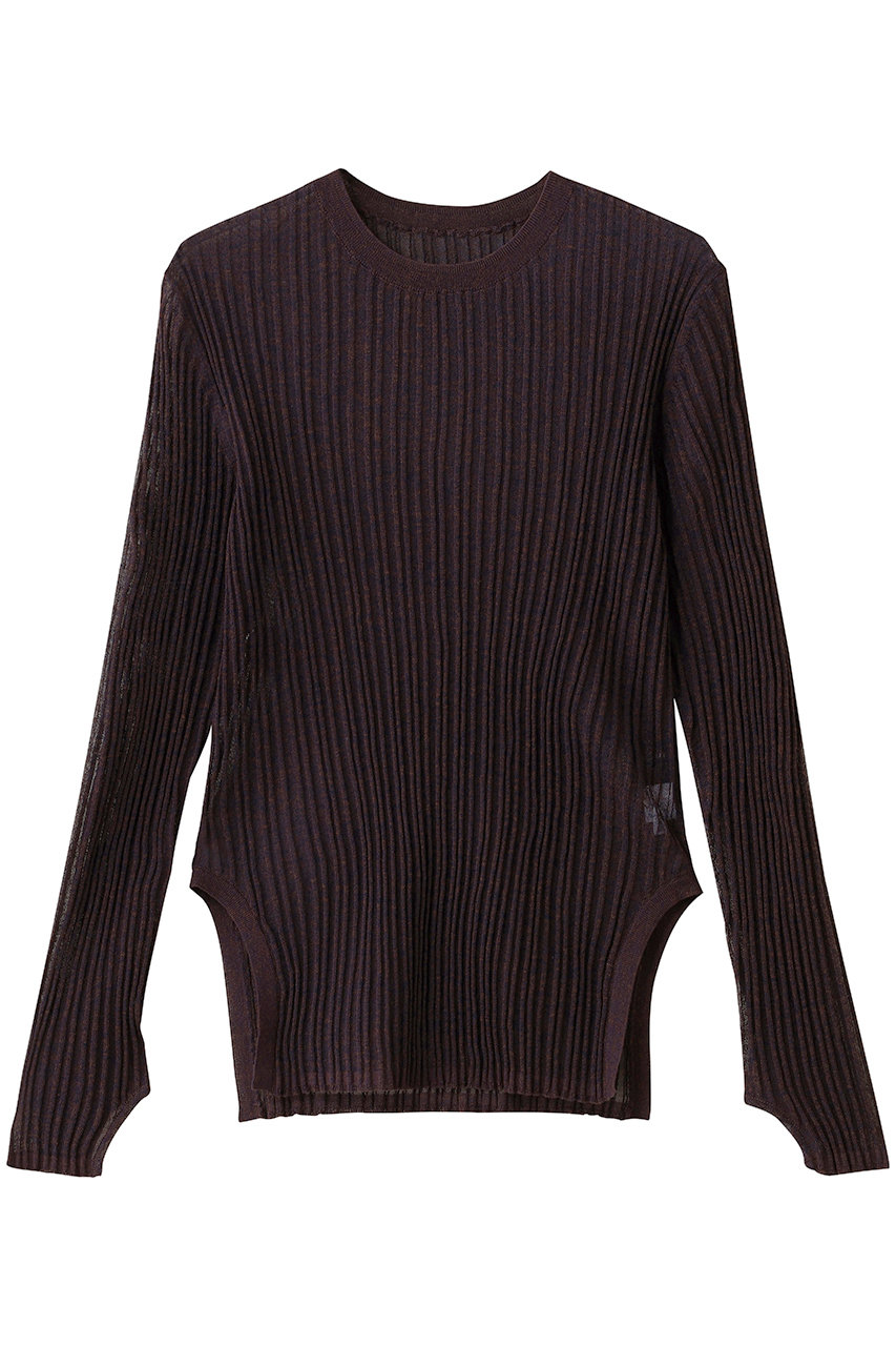 ランバン オン ブルー/LANVIN en Bleuのメランジシアーランダムリブニット(ボルドー/3596828)