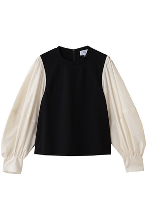 ランバン オン ブルー/LANVIN en Bleuのボリュームスリーブコンビブラウス(110400/110403)