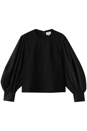 ランバン オン ブルー/LANVIN en Bleuのボリュームスリーブコンビブラウス(110400/110403)