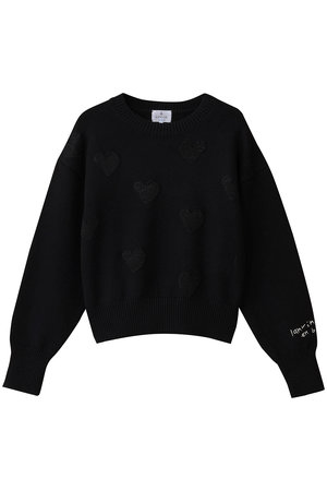 ランバン オン ブルー/LANVIN en Bleuのハートインターシャニット(110300/110301)