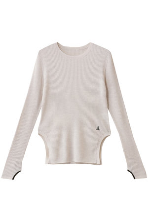 ランバン オン ブルー/LANVIN en Bleuのカラーポイントクルーネックリブニット