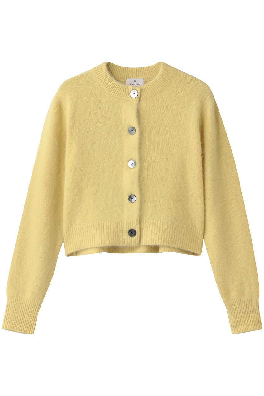 ランバン オン ブルー/LANVIN en Bleuのフォックスカシミヤショートカーディガン(イエロー/3506821)