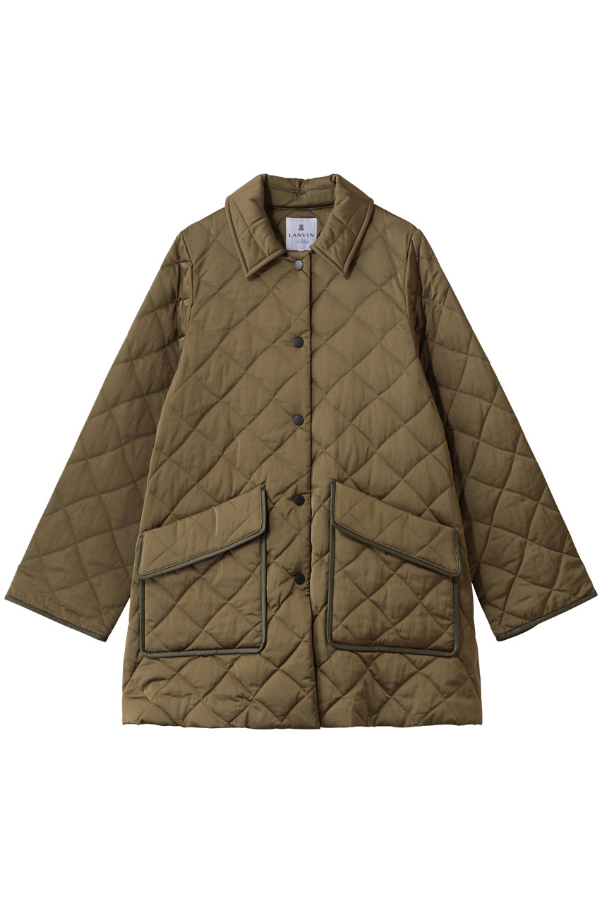 LANVIN en Bleu キルティングダウンハーフコート (カーキ, 36) ランバン オン ブルー ELLE SHOP LANVIN en Bleu キルティングダウンハーフコート (カーキ, 36) ランバン オン ブルー ELLE SHOP