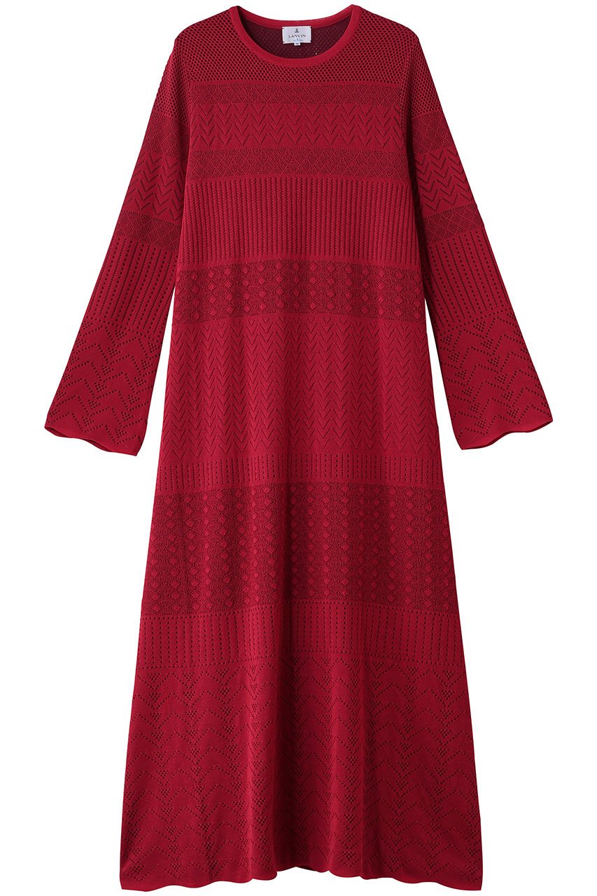 LANVIN en Bleu ニットレースワンピース (レッド, 38) ランバン オン ブルー ELLE SHOP LANVIN en Bleu ニットレースワンピース (レッド, 38) ランバン オン ブルー ELLE SHOP