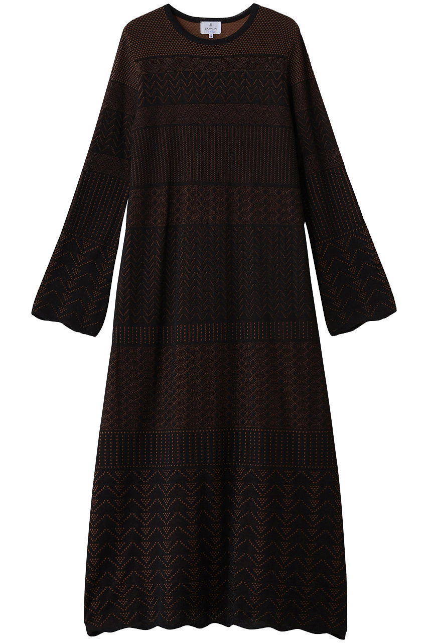 LANVIN en Bleu ニットレースワンピース (ブラック, 38) ランバン オン ブルー ELLE SHOP LANVIN en Bleu ニットレースワンピース (ブラック, 38) ランバン オン ブルー ELLE SHOP