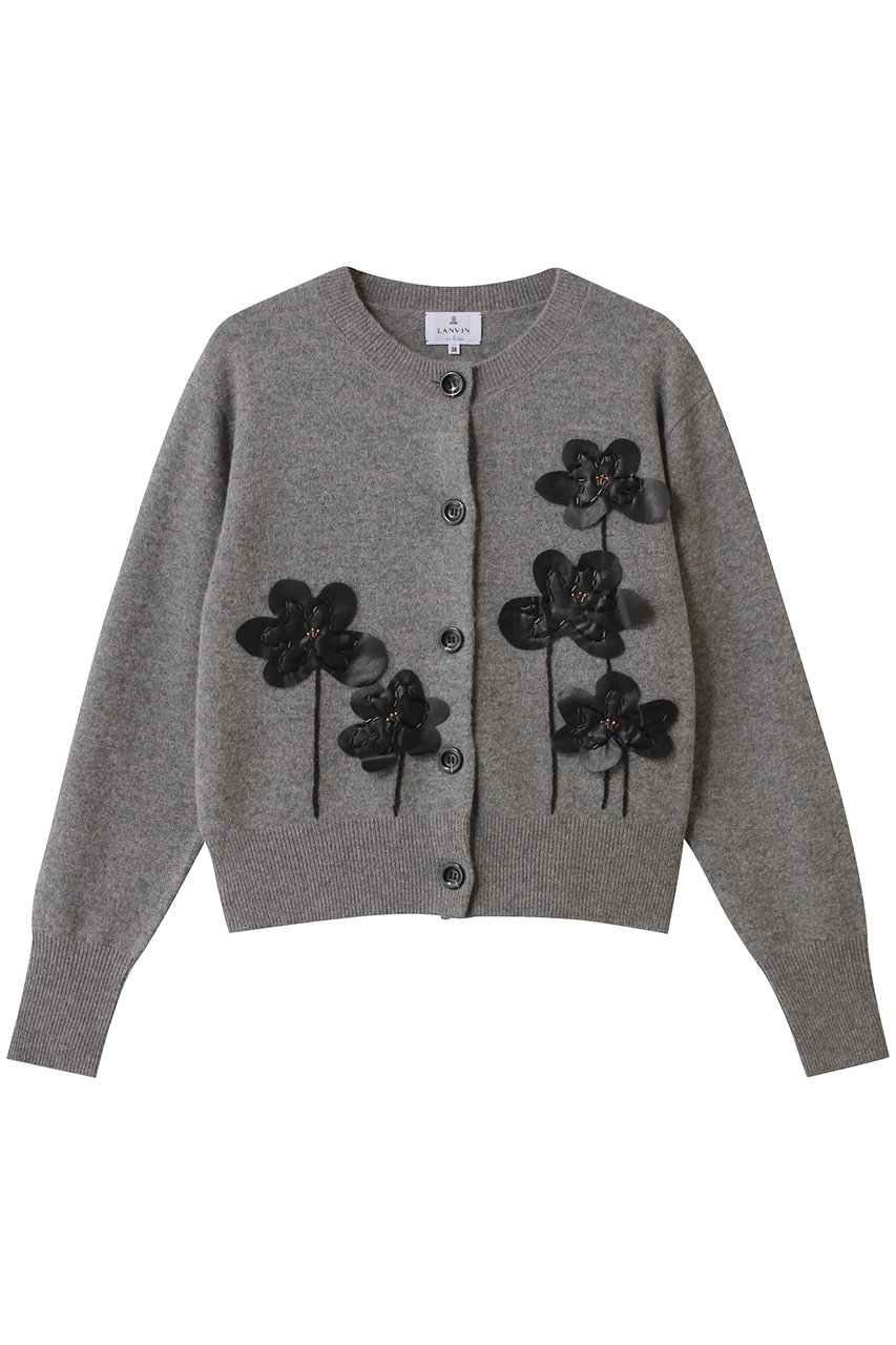 ランバン オン ブルー/LANVIN en Bleuのフラワー刺しゅうカーディガン(グレー/3506823)