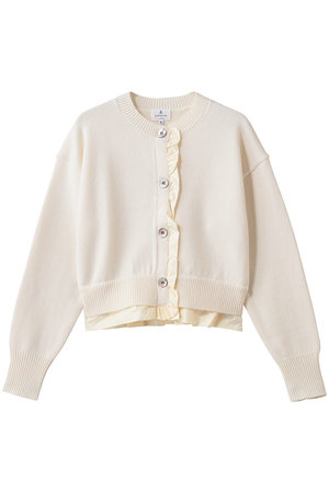 ランバン オン ブルー/LANVIN en Bleuのタフタトリムニットカーディガン(110300/110303)