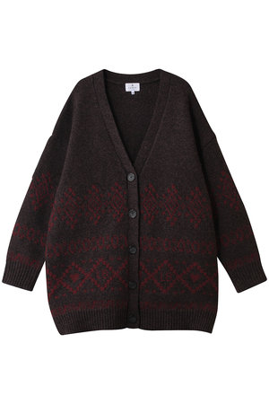 ランバン オン ブルー/LANVIN en BleuのＶネックジャガードニットカーディガン(110300/110303)