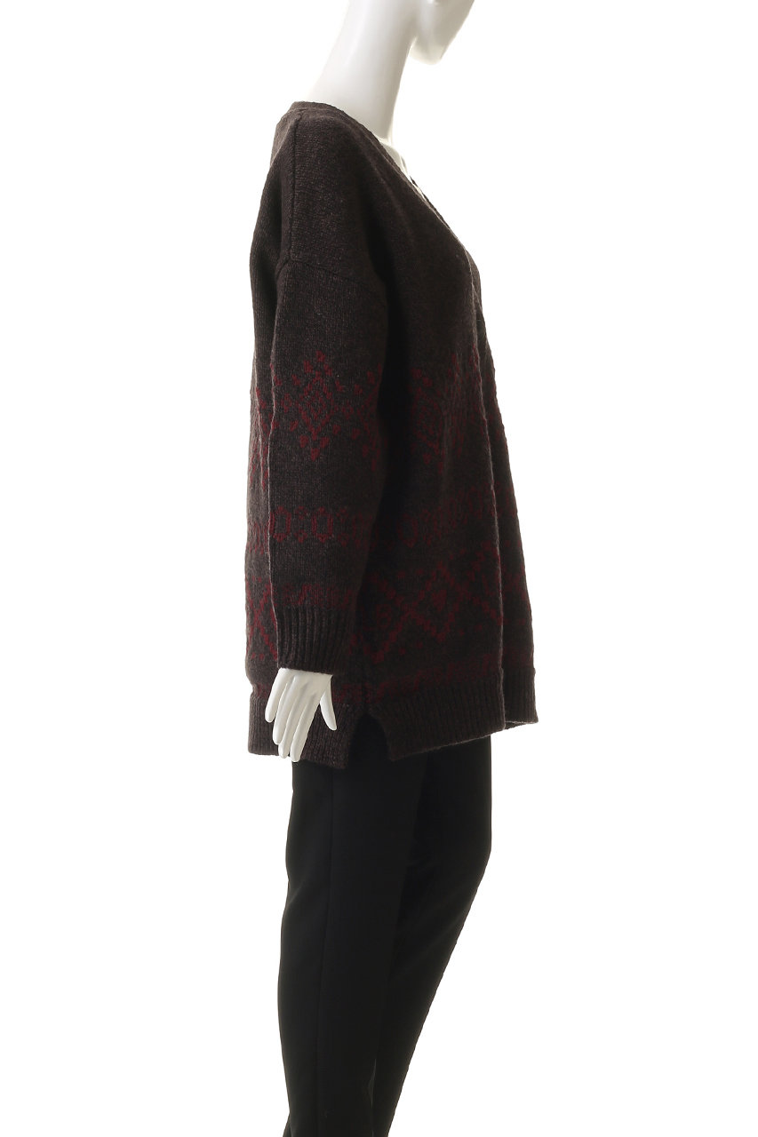 ランバン オン ブルー（LANVIN en Bleu）/Vネックジャガードニット