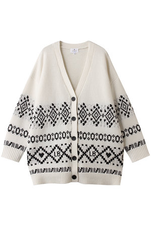 ランバン オン ブルー/LANVIN en BleuのＶネックジャガードニットカーディガン(110300/110303)