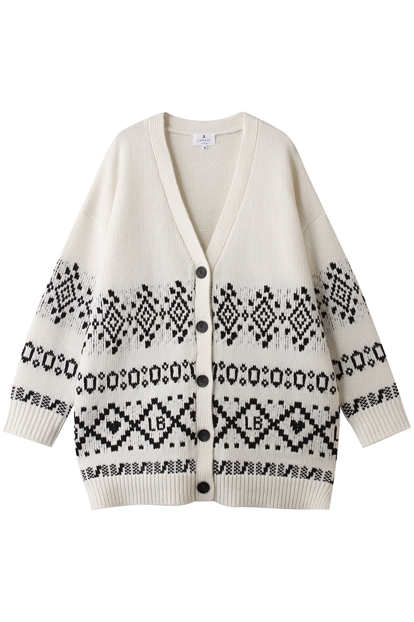 楽天ポイント還元】LANVIN en Bleu Vネックジャガードニット