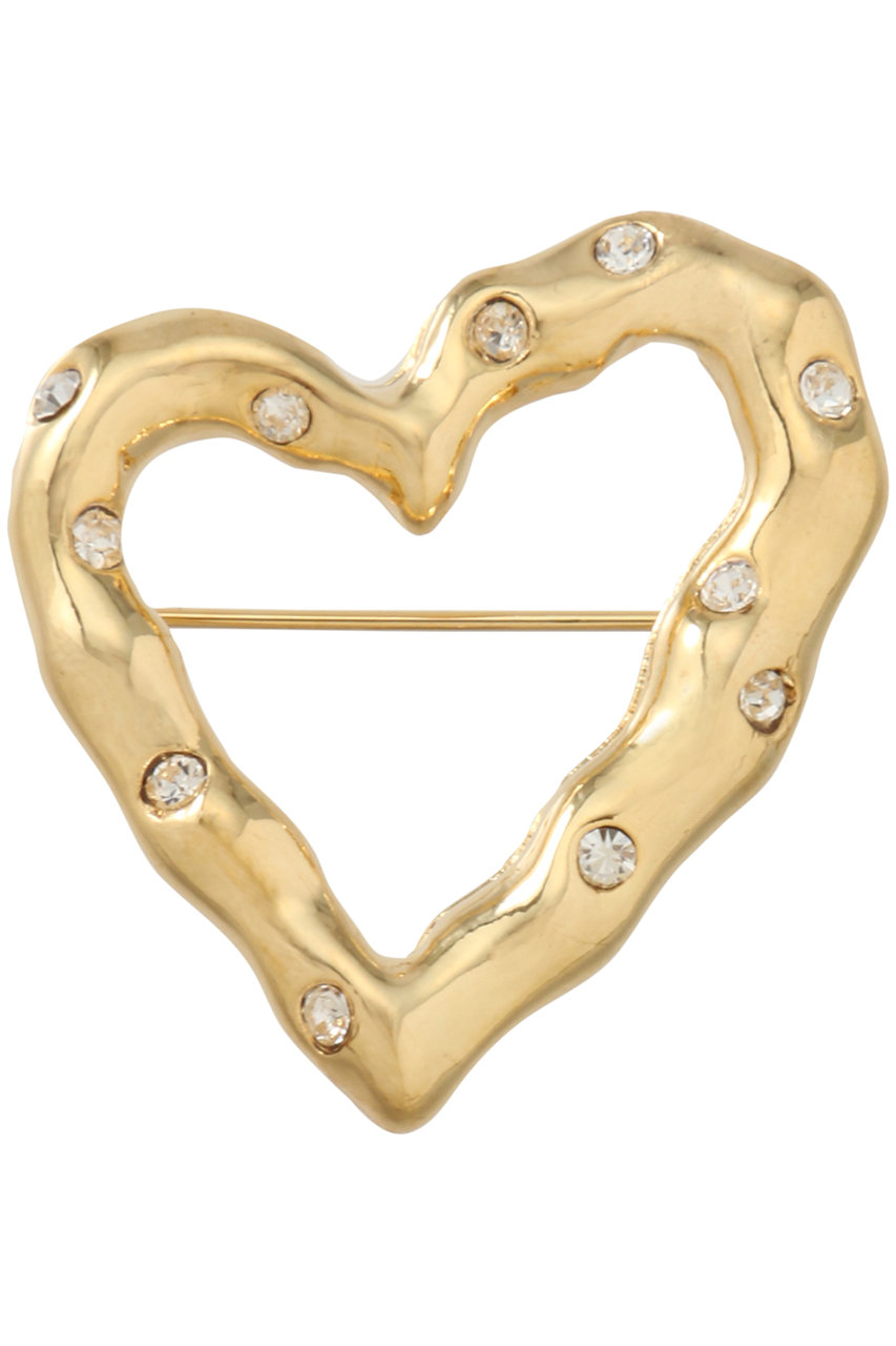 ランバン オン ブルー/LANVIN en Bleuのクリスタルハートブローチ(ゴールド/3506061)