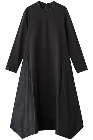 ランバン オン ブルー/LANVIN en Bleuのアシンメトリーヘムコンビワンピース(110500/110503)