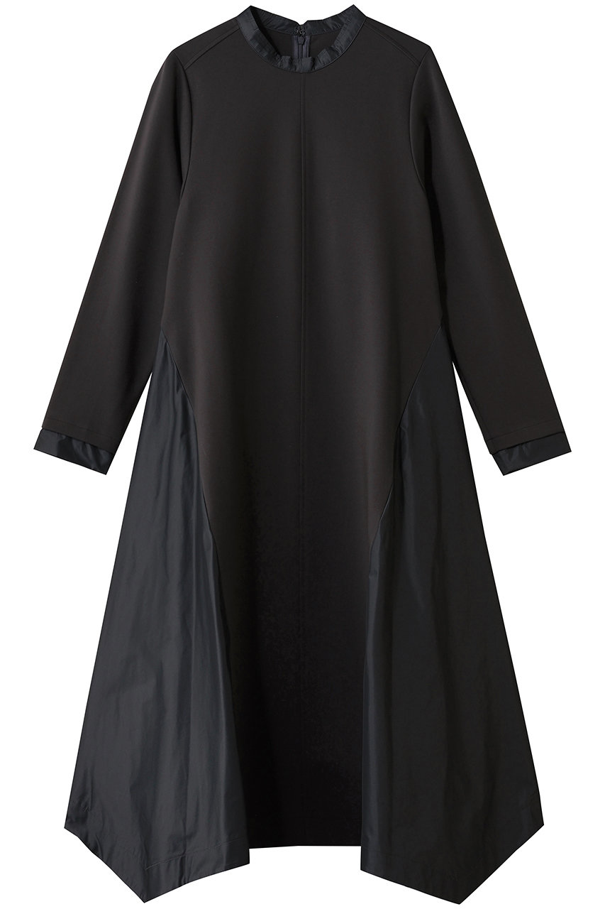 ランバン オン ブルー/LANVIN en Bleuのアシンメトリーヘムコンビワンピース(チャコールグレー/3506321)