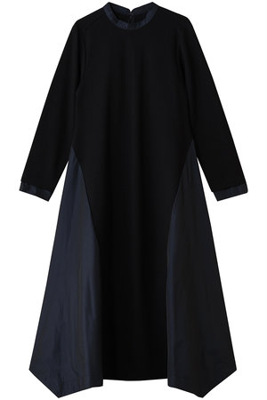 ランバン オン ブルー/LANVIN en Bleuのアシンメトリーヘムコンビワンピース(110500/110503)