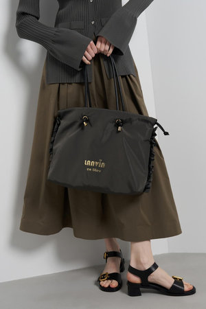 ランバン オン ブルー/LANVIN en Bleuのサイドフリルドロストトートバッグ小(120200/120201)