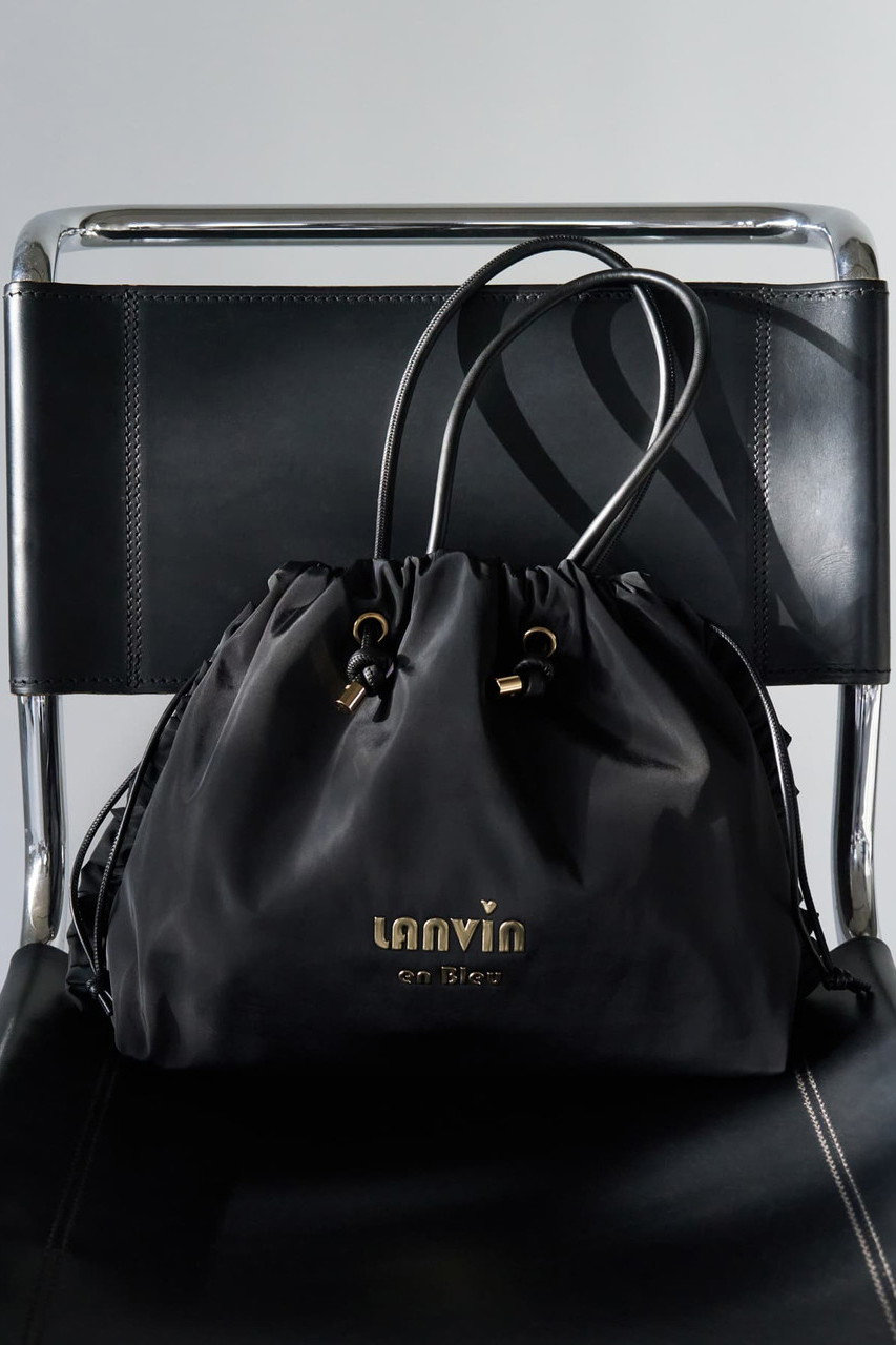 ランバン オン ブルー/LANVIN en Bleuのサイドフリルドロストトートバッグ小(ブラック/3636009)