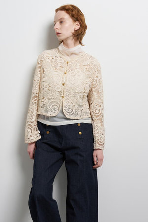 ランバン オン ブルー/LANVIN en Bleuのペイズリーコードレースジャケット(110800/110801)