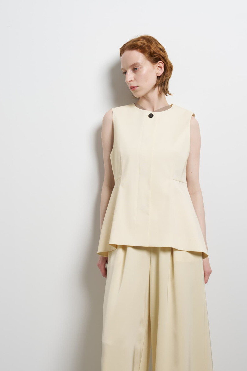 ランバン オン ブルー/LANVIN en Bleuの【予約販売】ウールツイルペプラムベスト(オフ/3636611)