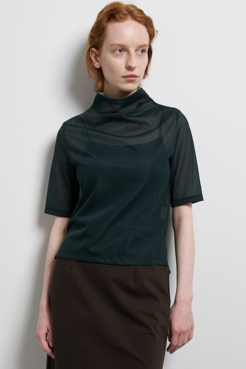 シアーハーフスリーブカットソー