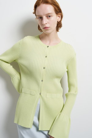 ランバン オン ブルー/LANVIN en Bleuのリブカフスカーディガン(110300/110303)