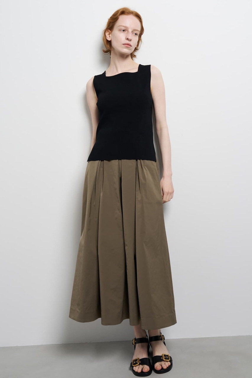 ランバン オン ブルー/LANVIN en Bleuのスクエアネックノースリーブニット(ブラック/3636811)