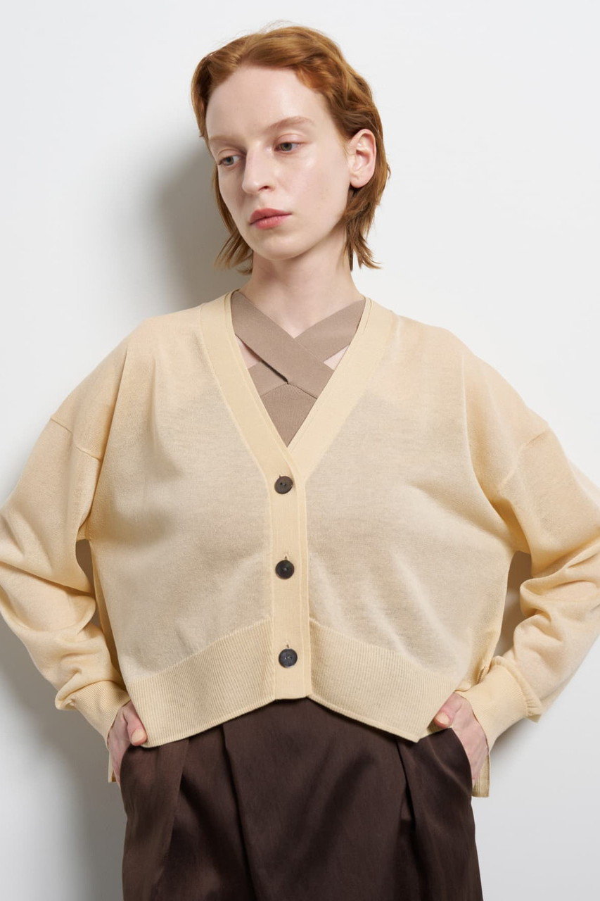 ランバン オン ブルー/LANVIN en Bleuの【予約販売】Ｖネックショートカーディガン(ベージュ/3644825)