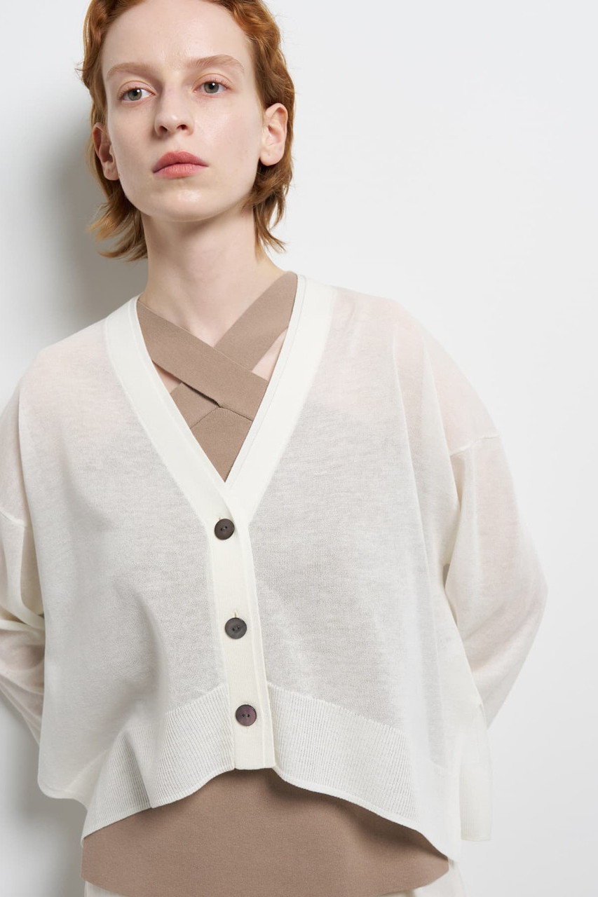 ランバン オン ブルー/LANVIN en Bleuの【予約販売】Ｖネックショートカーディガン(オフ/3644825)