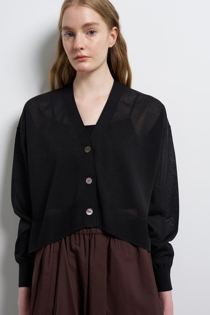ランバン オン ブルー/LANVIN en Bleuの【予約販売】Ｖネックショートカーディガン(ブラック/3644825)