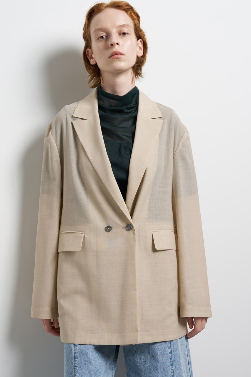 【ランバン】LANVIN テーラードジャケット　ウール　メンズ　ベージュ　Ｒ48 LANVIN en Bleu(ランバン オン ブルー)｜シアーウールテーラード