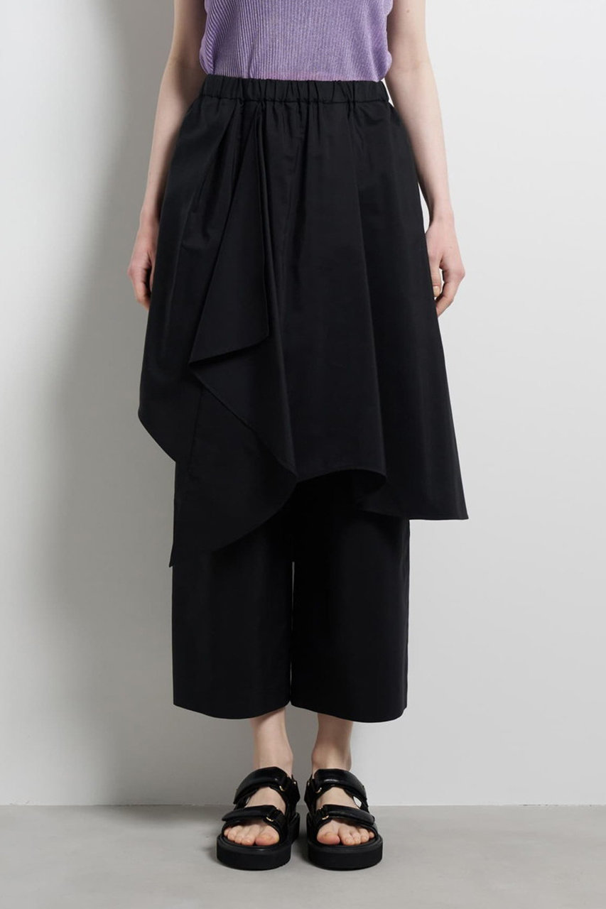 ランバン オン ブルー/LANVIN en Bleuのアシンメトリーレイヤードパンツ(ブラック/3646410)