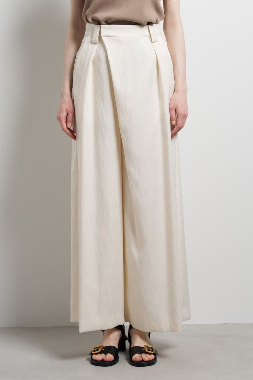 ランバン オン ブルー/LANVIN en Bleuの【予約販売】フロントタックツイルワイドパンツ(オフ/3646412)