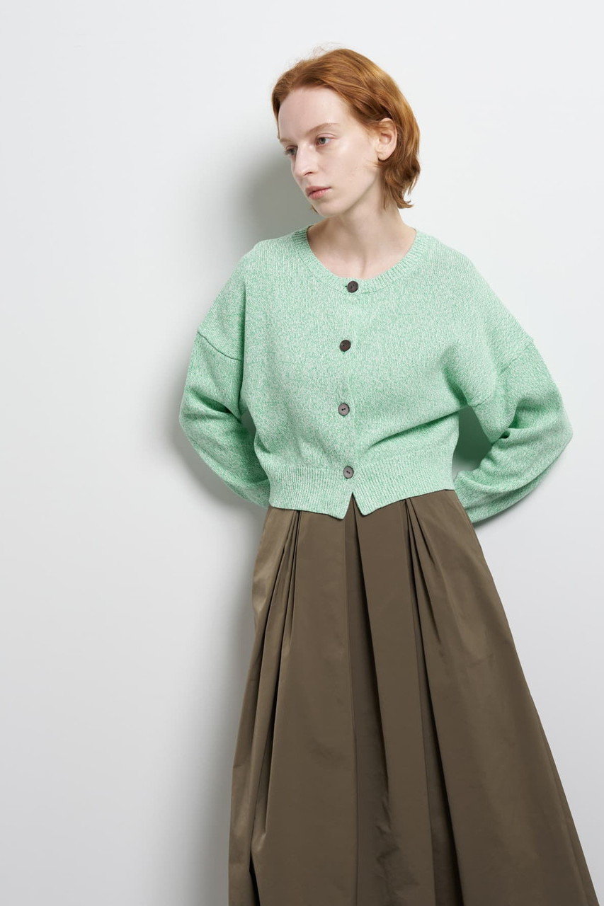 ランバン オン ブルー/LANVIN en Bleuの【予約販売】メランジニットカーディガン(グリーン/3646817)