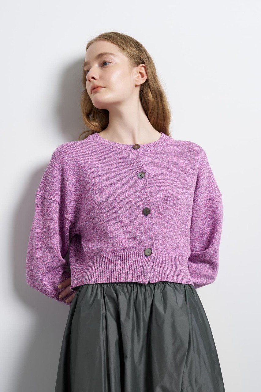 ランバン オン ブルー/LANVIN en Bleuの【予約販売】メランジニットカーディガン(パープル/3646817)