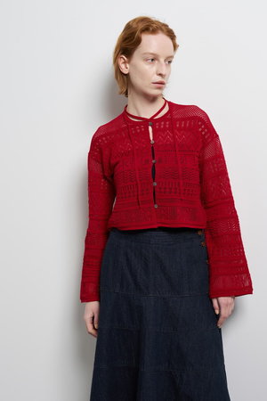 ランバン オン ブルー/LANVIN en Bleuの【予約販売】レースニットカーディガン(110300/110303)