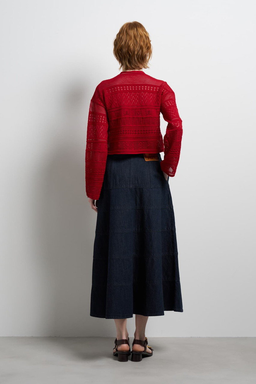 新品タグ付　ランバンオンブルー　カーディガンとスカート LANVIN en Bleu(ランバン オン ブルー)｜レースニットカーディガン トップス